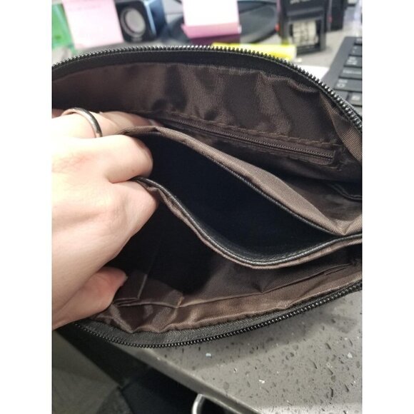 Black Leather Skull Crossbody Bag Chain Gothic Shoulder Biker Rocker Studded NWT - Picture 8 of 11